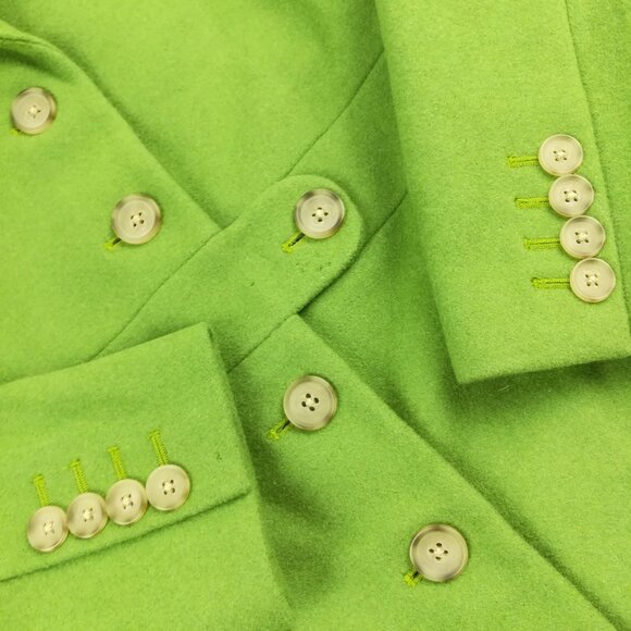Vintage 2005 J Crew Topcoat Overcoat Wool Green Long Womens Size 4 - Picture 3 of 14